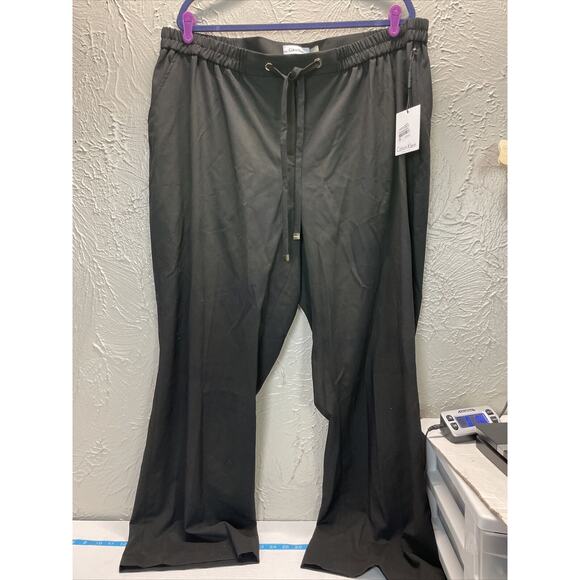 NWT Calvin Klein Womens Plus‎ Size Soft Draw-String Pants Black Size 22W - Picture 1 of 7
